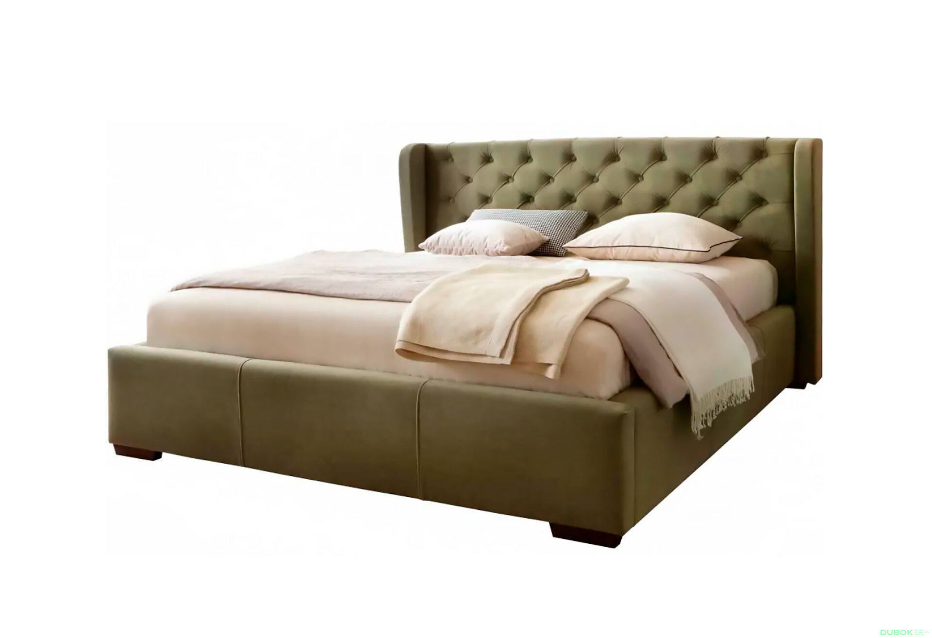 Obrázek 1 - Postel Preston 180x200 Matt Velvet 38 Davis, podhlavník 106, C4 Ořech