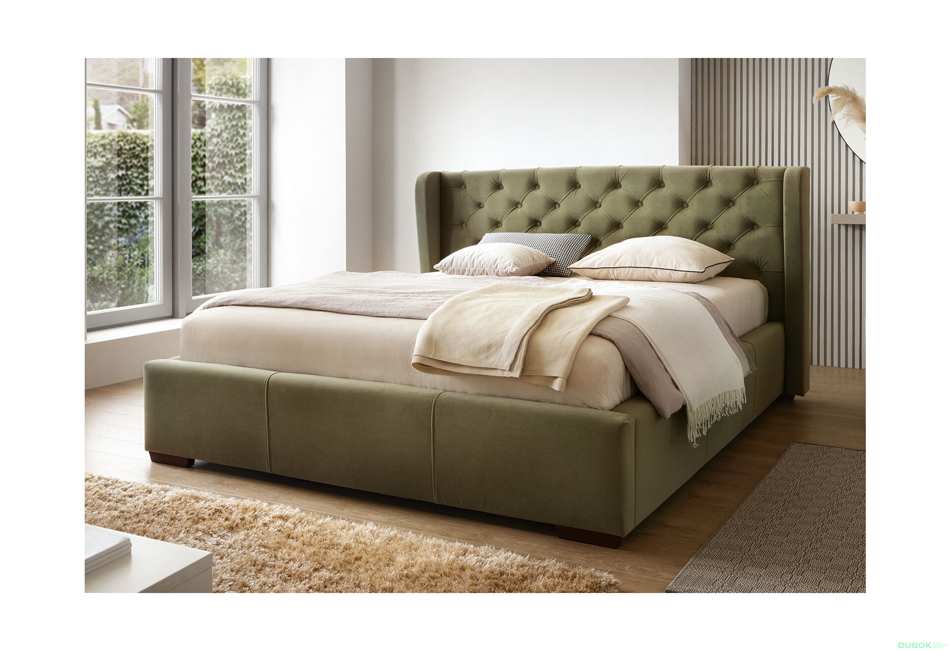 Obrázek 2 - Postel Preston 180x200 Matt Velvet 38 Davis, podhlavník 106, C4 Ořech