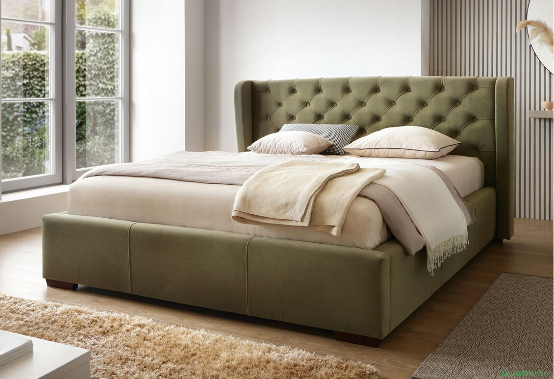Obrázek 2 - Postel Preston 180x200 Matt Velvet 38 Davis, podhlavník 106, C4 Ořech