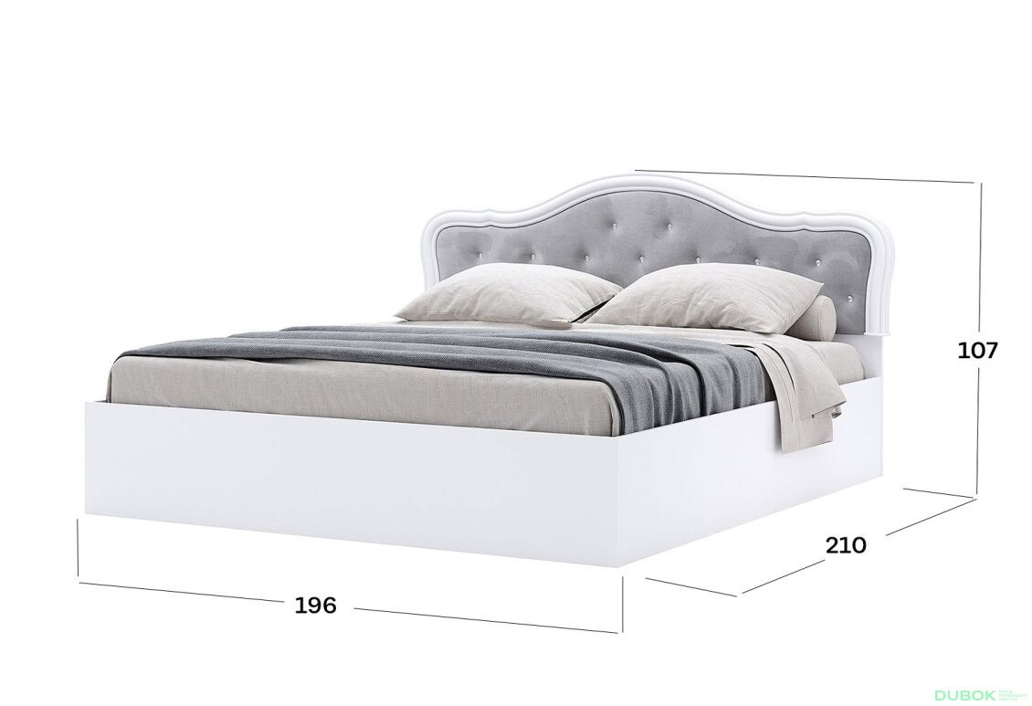 Obrázek 4 - Postel 180 výklopná s roštem, bílá Luiza