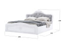 Obrázek 3 - Postel 180 Lux výklopná s roštem + koruna, bílý lesk Luiza