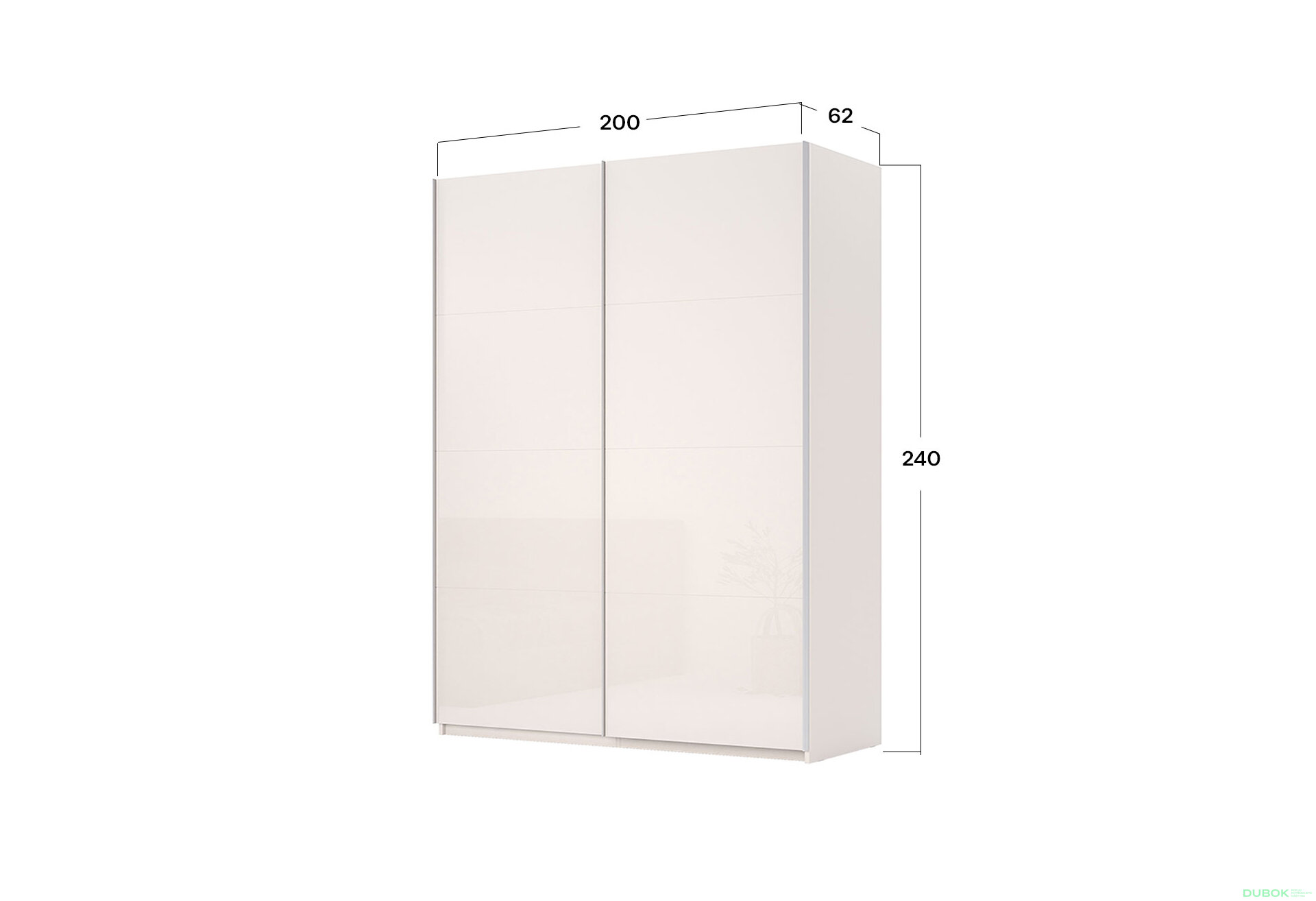 Obrázek 3 - Skříň s posuvnými dveřmi Lili 2,0x2,4m (Dveře Lesklý Kašmír), série N Lily