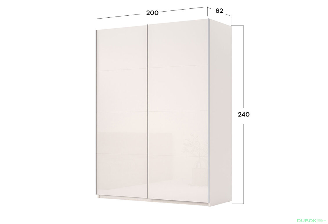 Obrázek 3 - Skříň s posuvnými dveřmi Lili 2,0x2,4m (Dveře Lesklý Kašmír), série N Lily