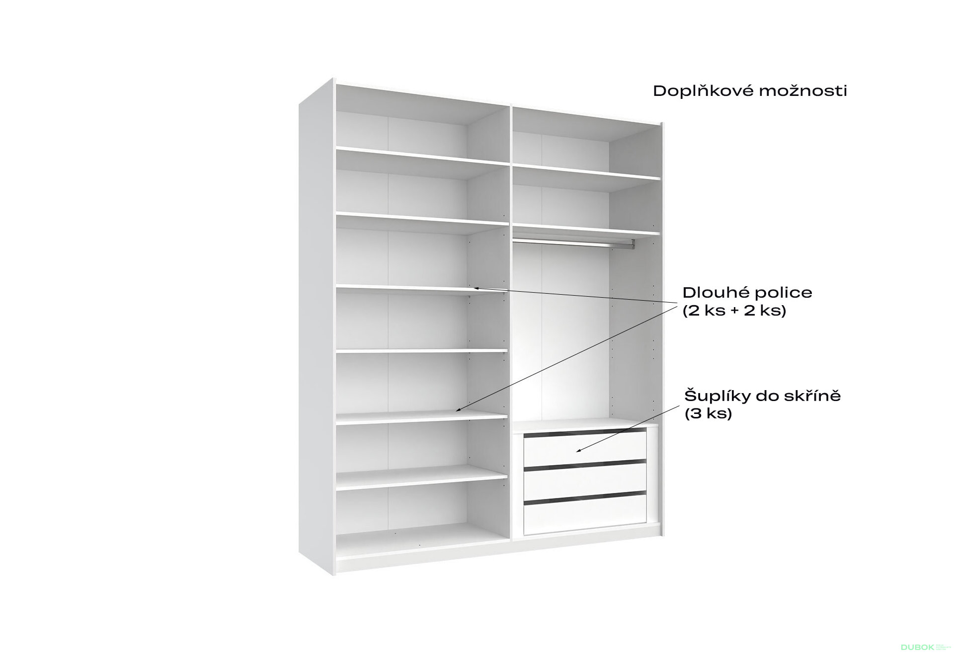 Obrázek 7 - Skříň s posuvnými dveřmi Lili 2,0x2,4m (Dveře Lesklý Kašmír), série N Lily