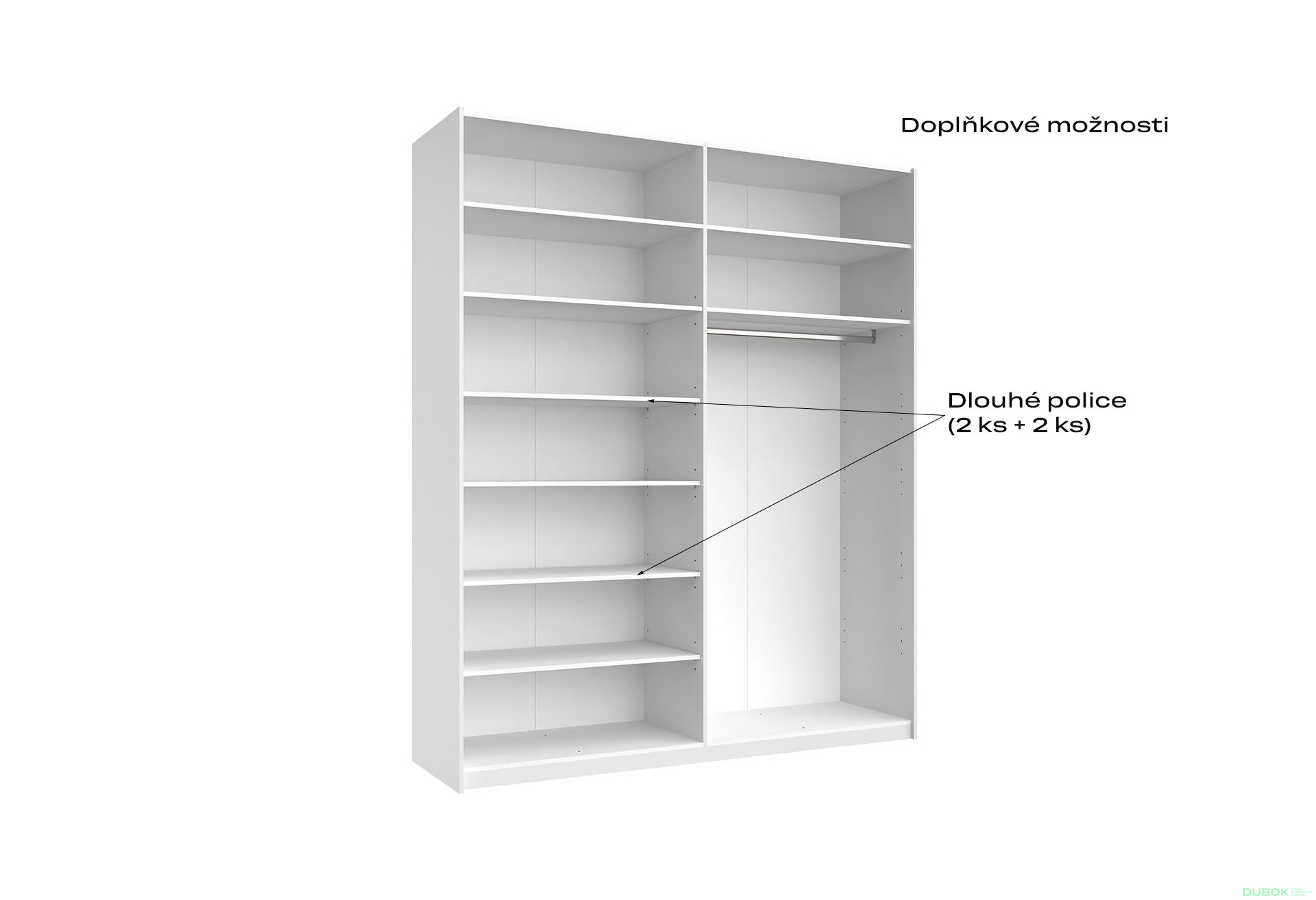 Obrázek 12 - Skříň s posuvnými dveřmi Lili 2,0x2,4m (Dveře Lesklý Kašmír), série N Lily