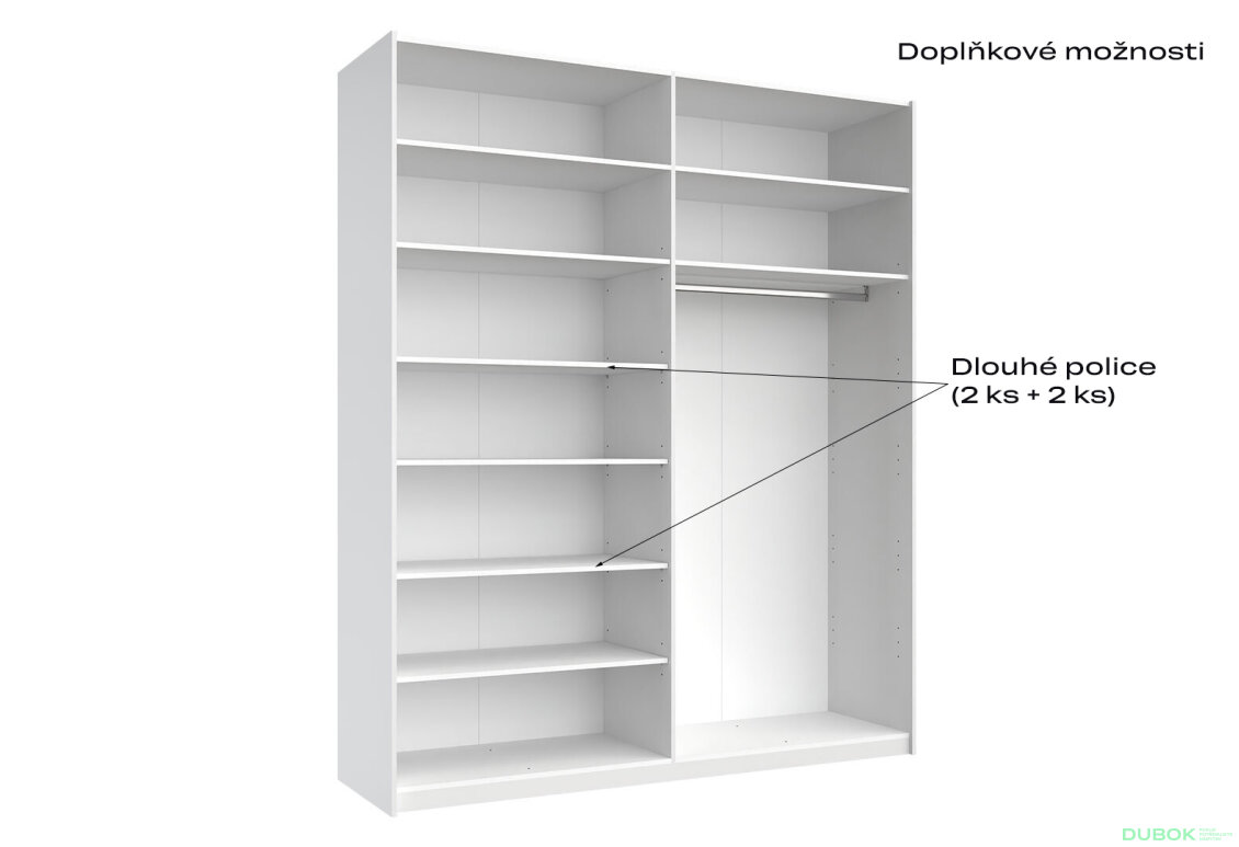 Obrázek 12 - Skříň s posuvnými dveřmi Lili 2,0x2,4m (Dveře Lesklý Kašmír), série N Lily