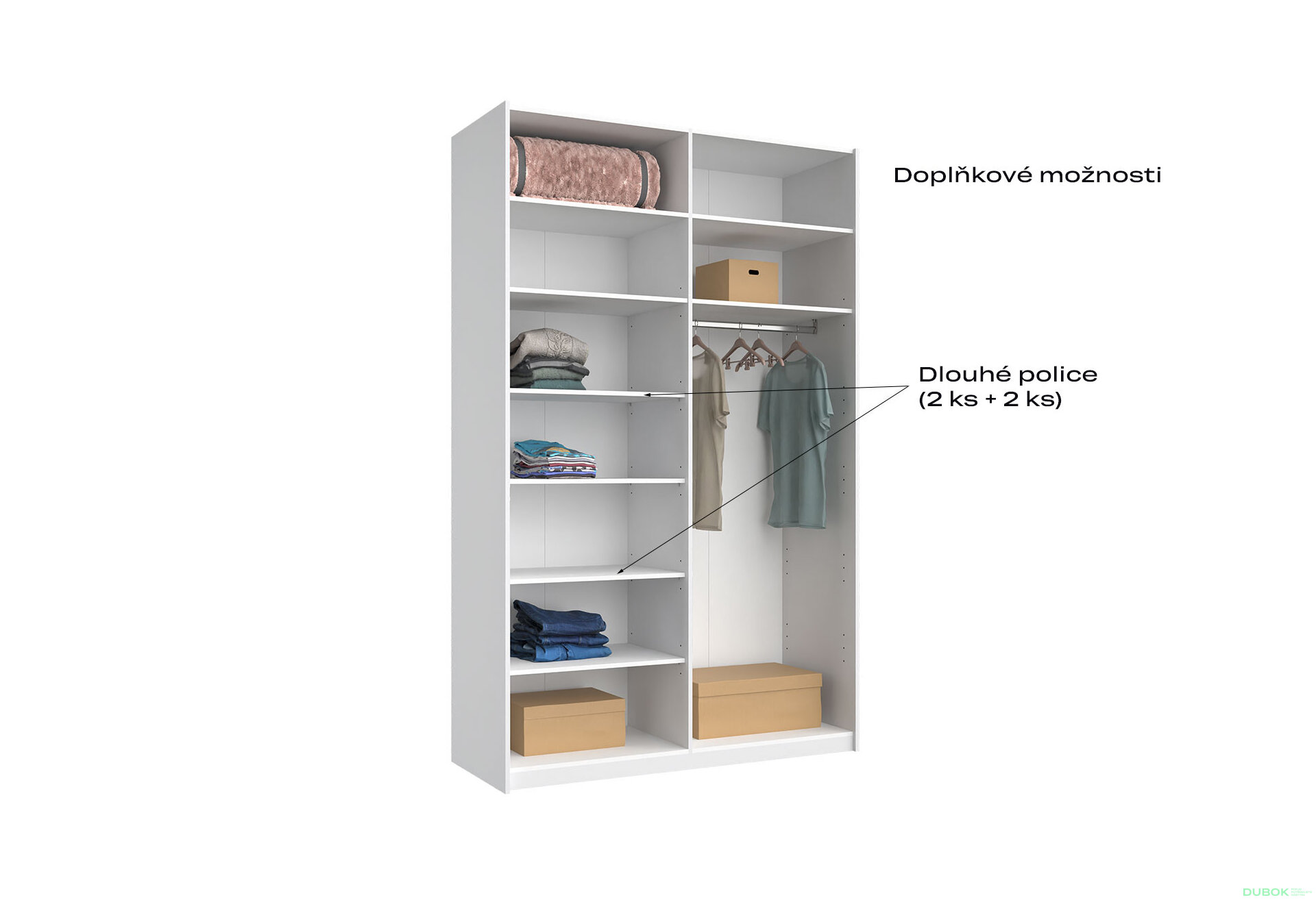 Obrázek 6 - Skříň s posuvnými dveřmi Lili 1,5x2,4m (Dveře Lesklý Kašmír), série N Lily