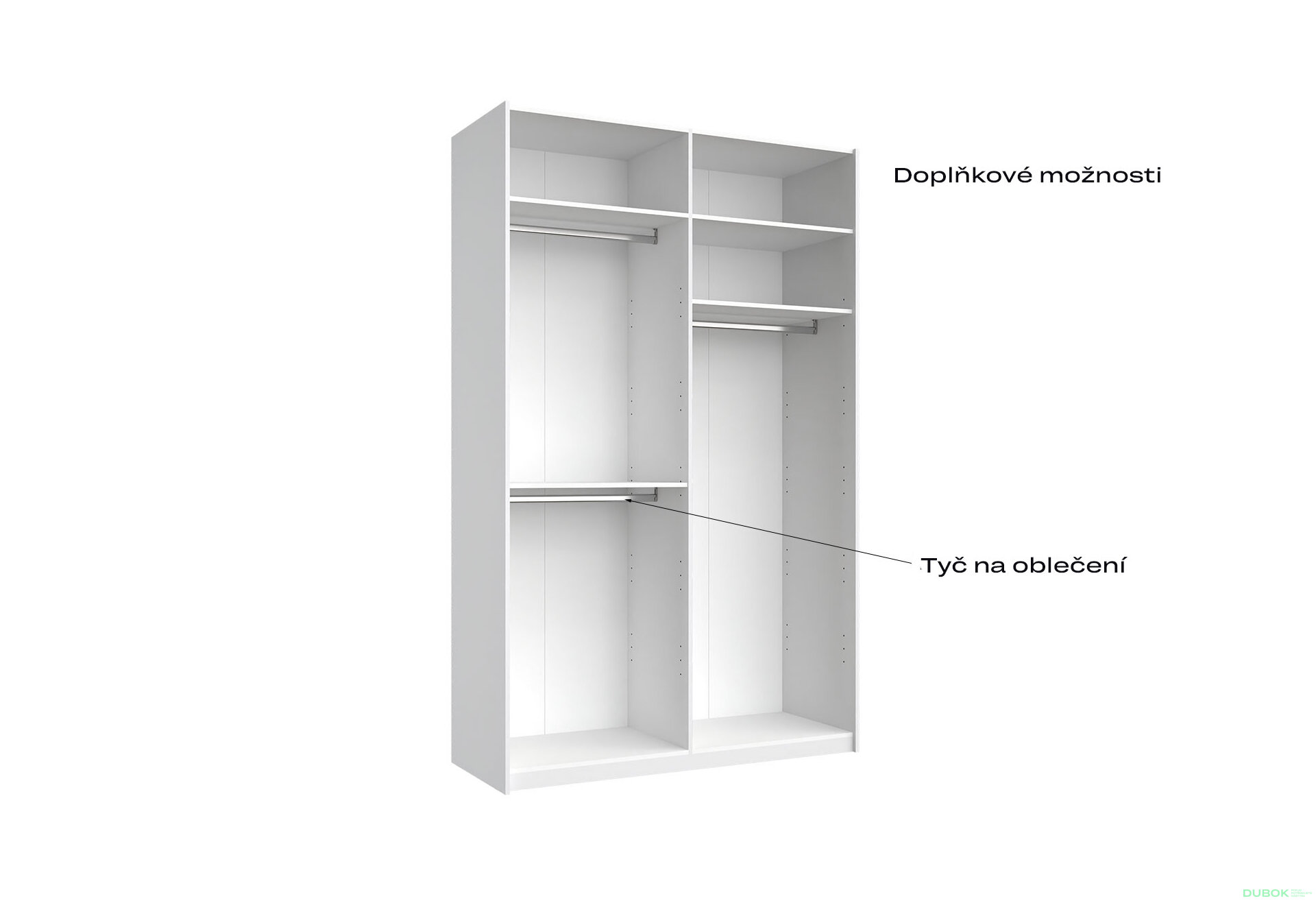 Obrázek 7 - Skříň s posuvnými dveřmi Lili 1,5x2,4m (Dveře Lesklý Kašmír), série N Lily