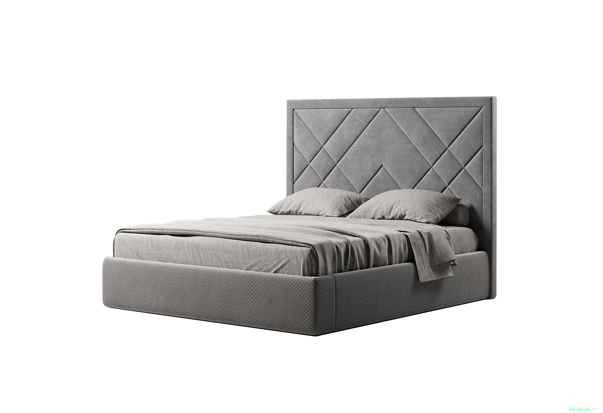 Obrázek 1 - Postel Viva 1.8 Šedý velvet, s výklopným rámem Viva