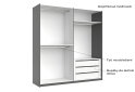 Obrázek 5 - Skříň s posuvnými dveřmi 2,0x2,1m (Dveře Grafit/Zrcadlo) série N Doni