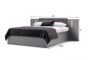 Obrázek 3 - Postel 160×200 s čalouněným čelem a zásuvkami bez roštu, grafit Doni