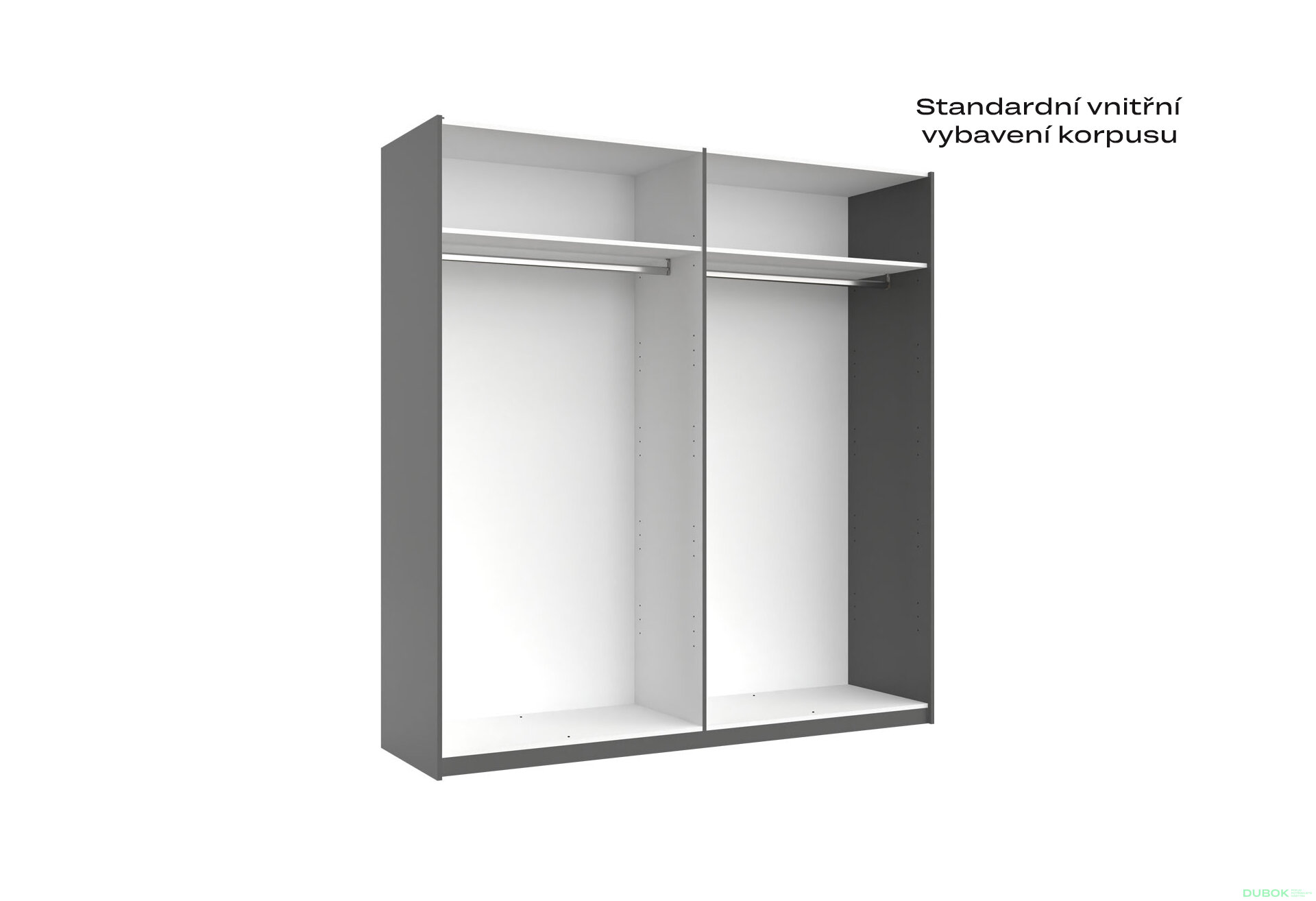 Obrázek 5 - Skříň s posuvnými dveřmi 2,0x2,1m (Dveře Grafit/Zrcadlo) série N Dominika