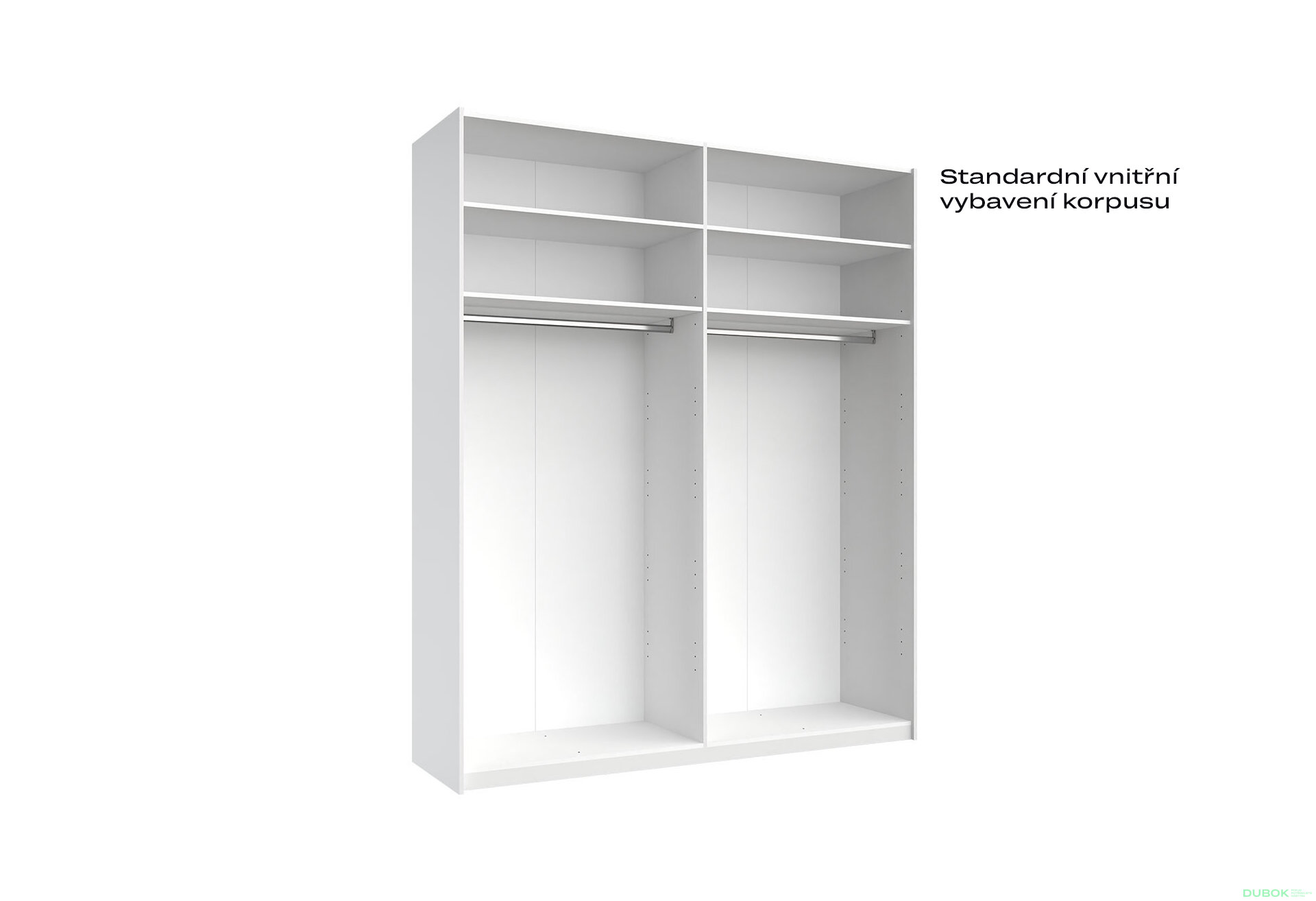 Obrázek 4 - Skříň s posuvnými dveřmi 2,0x2,4m (Dveře Lesklé Bílé), série N Family
