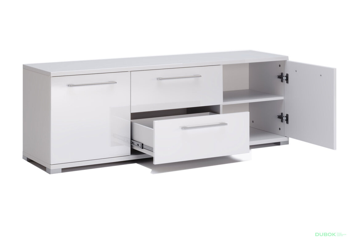 Obrázek 3 - TV stolek 1,5 m bílý lesk Family