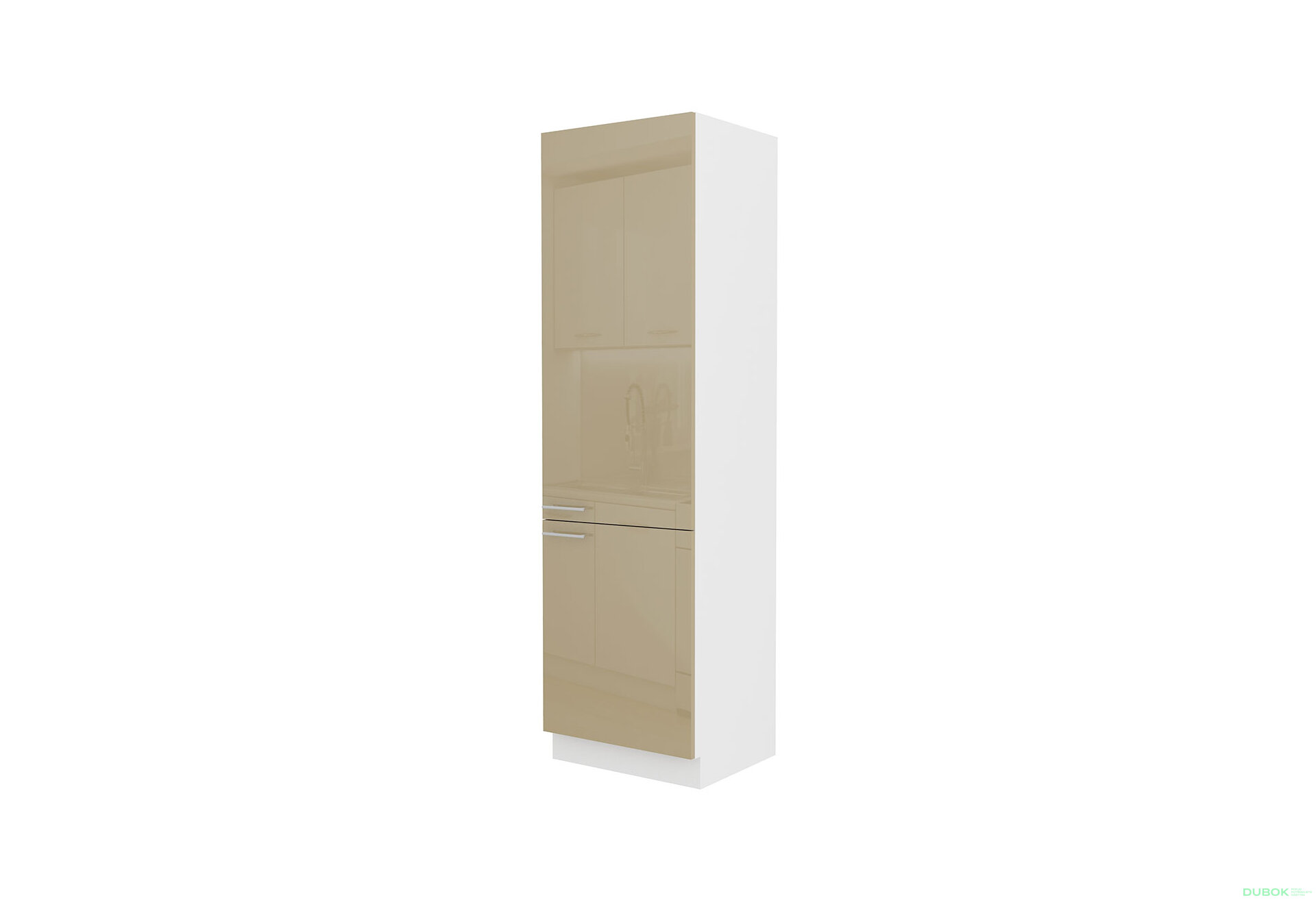 Obrázek 4737 - Kuchyňská sestava 3.0 m Lara bílý / cappuccino lesk