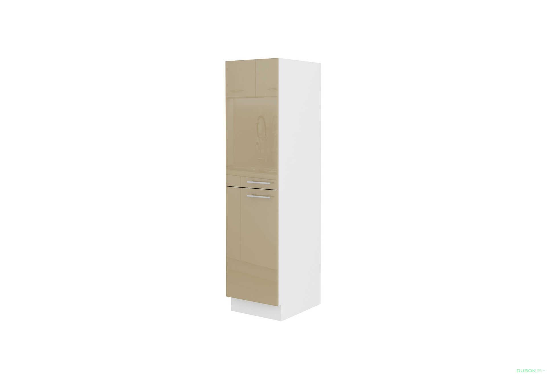 Obrázek 4751 - Kuchyňská sestava 2.5 m Lara bílý / cappuccino lesk