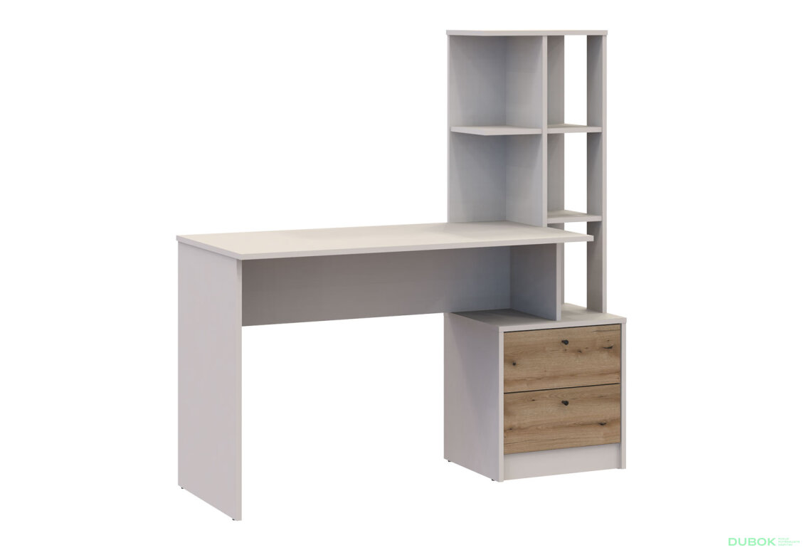 Obrázek 3 - Psací stůl T7 kašmír / dub evoke 136x55x138