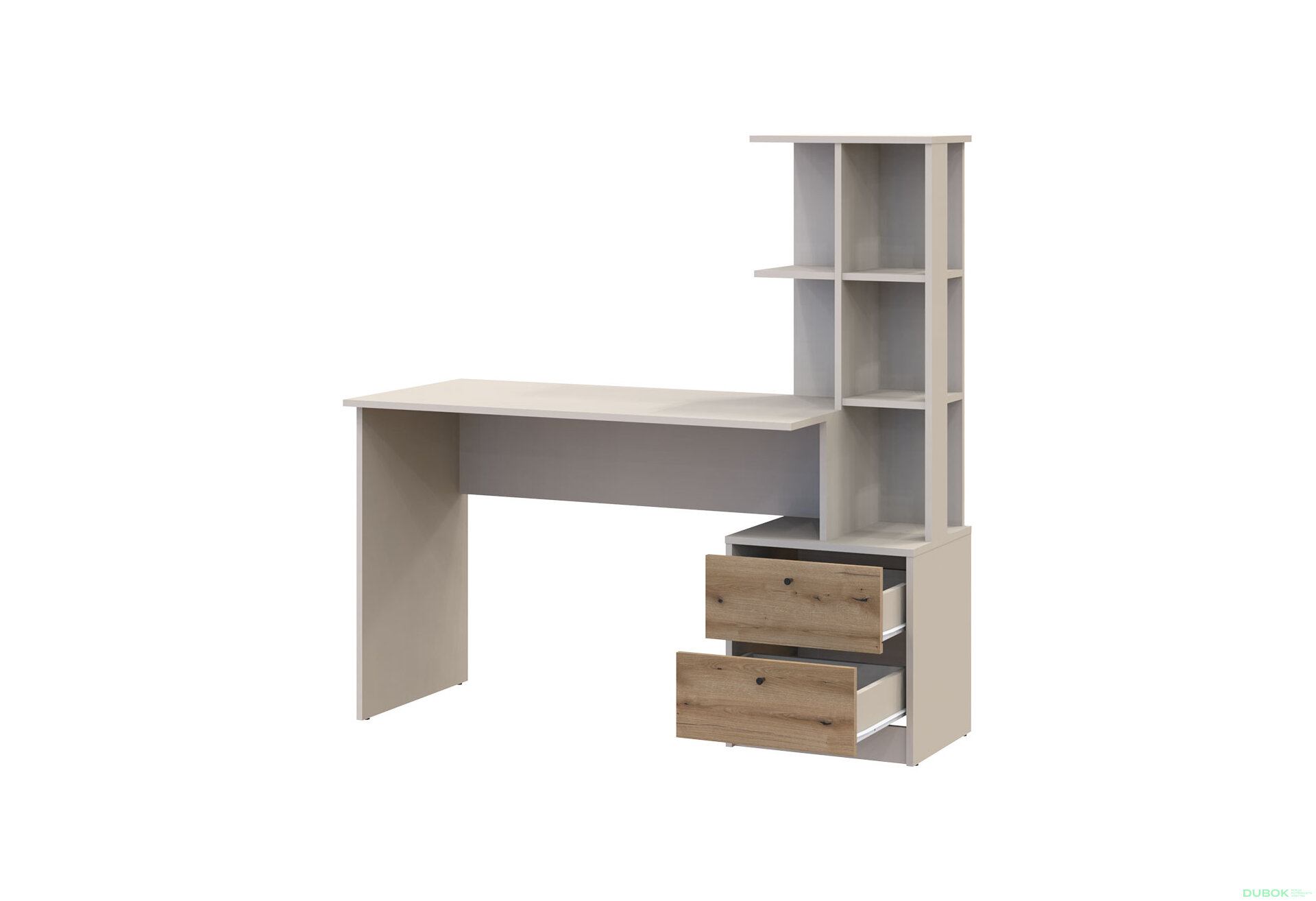 Obrázek 5 - Psací stůl T7 kašmír / dub evoke 136x55x138
