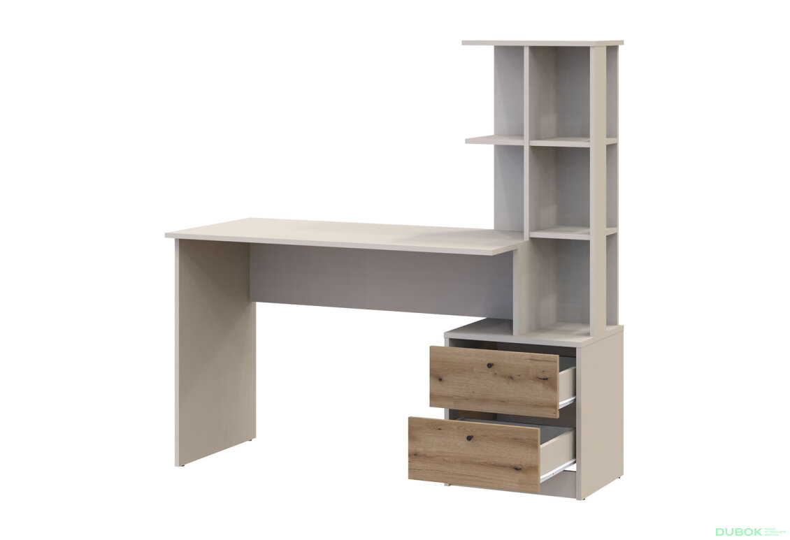 Obrázek 5 - Psací stůl T7 kašmír / dub evoke 136x55x138