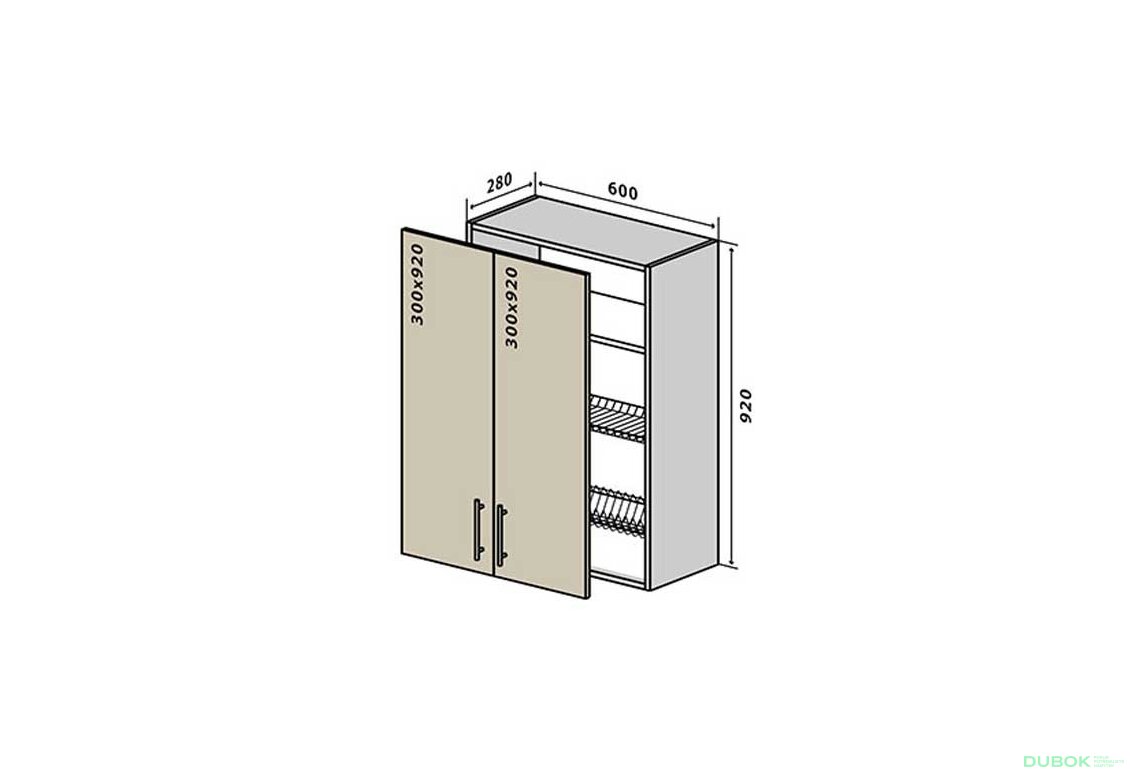 V47 Skříňka 2D 60 Sušák RioLine / RіoLаіn Matná