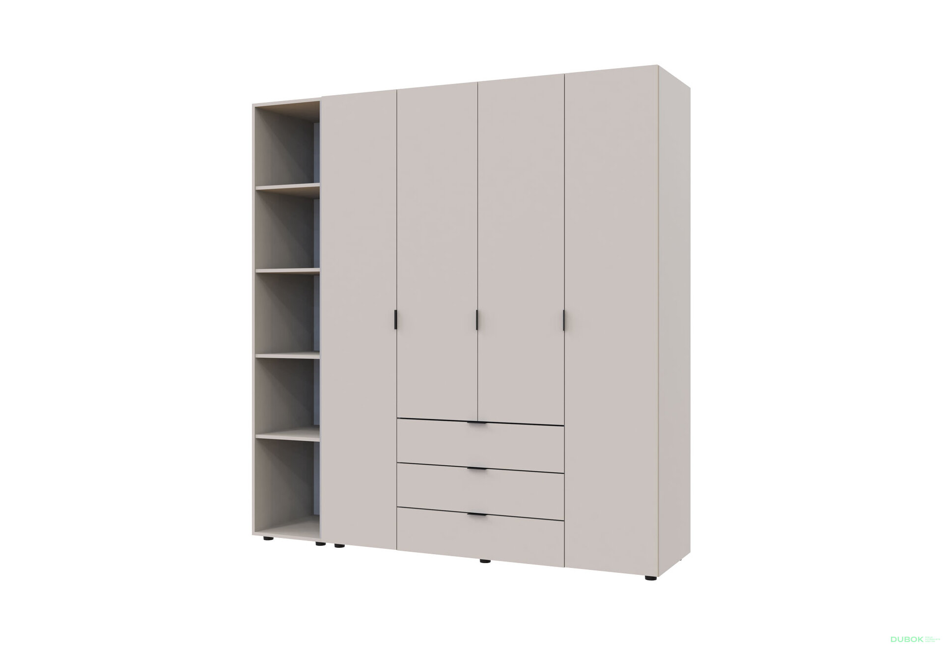 Obrázek 1 - Skříň čtyřdveřová s regálem Gelar 193.2 cm Kašmír