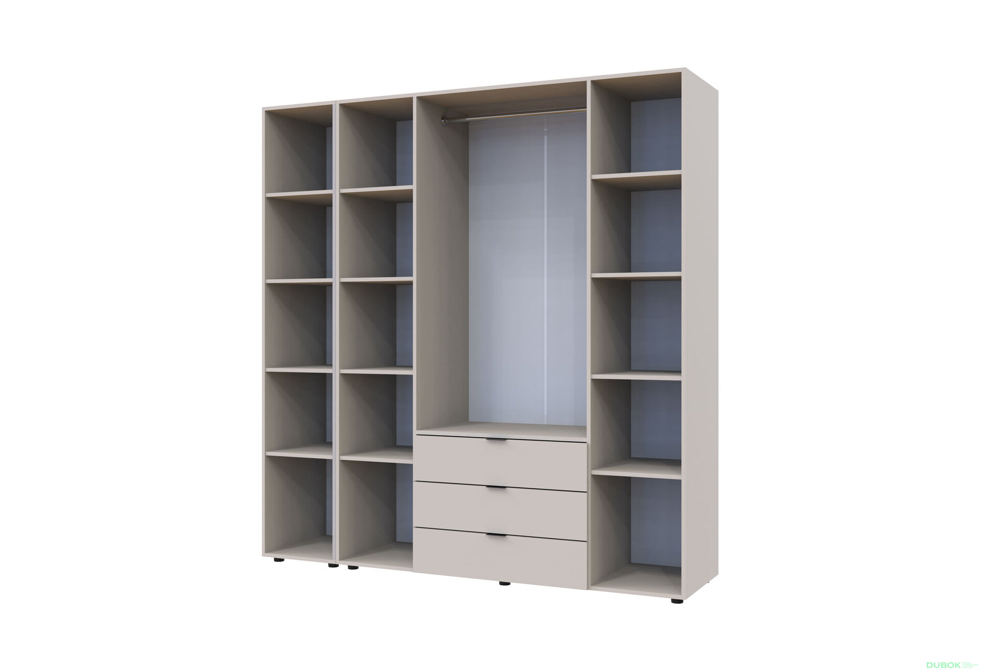 Obrázek 2 - Skříň čtyřdveřová s regálem Gelar 193.2 cm Kašmír