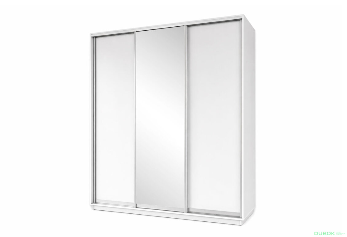 Skříň s posuvnými dveřmi 2700x2200x600 2LTD 1 zrcadlo nymphaea alba, profil stříbrný