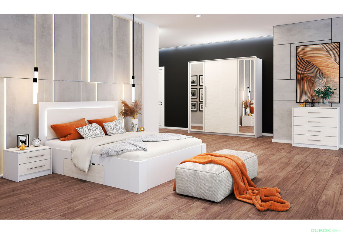 Obrázek 3 - Ložnicová sestava 4D Aurelia silk / bílý