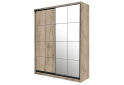 Obrázek 1 - Skříň 2D Loft 1500x600x2400, DTD + zrcadlo, Lines BL, Dub kraft šedý