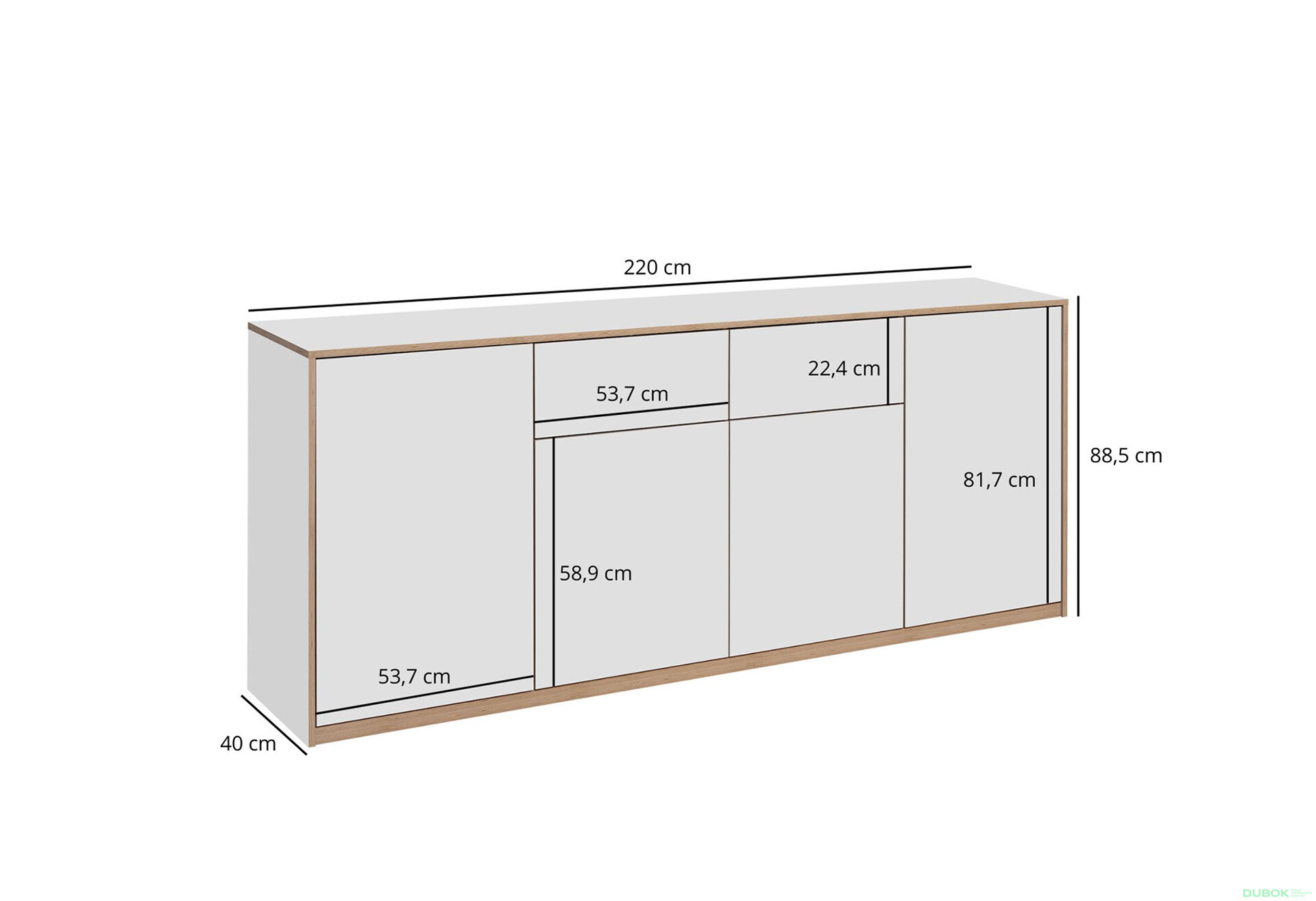Obrázek 5 - Komoda 4d2s bílá Complex