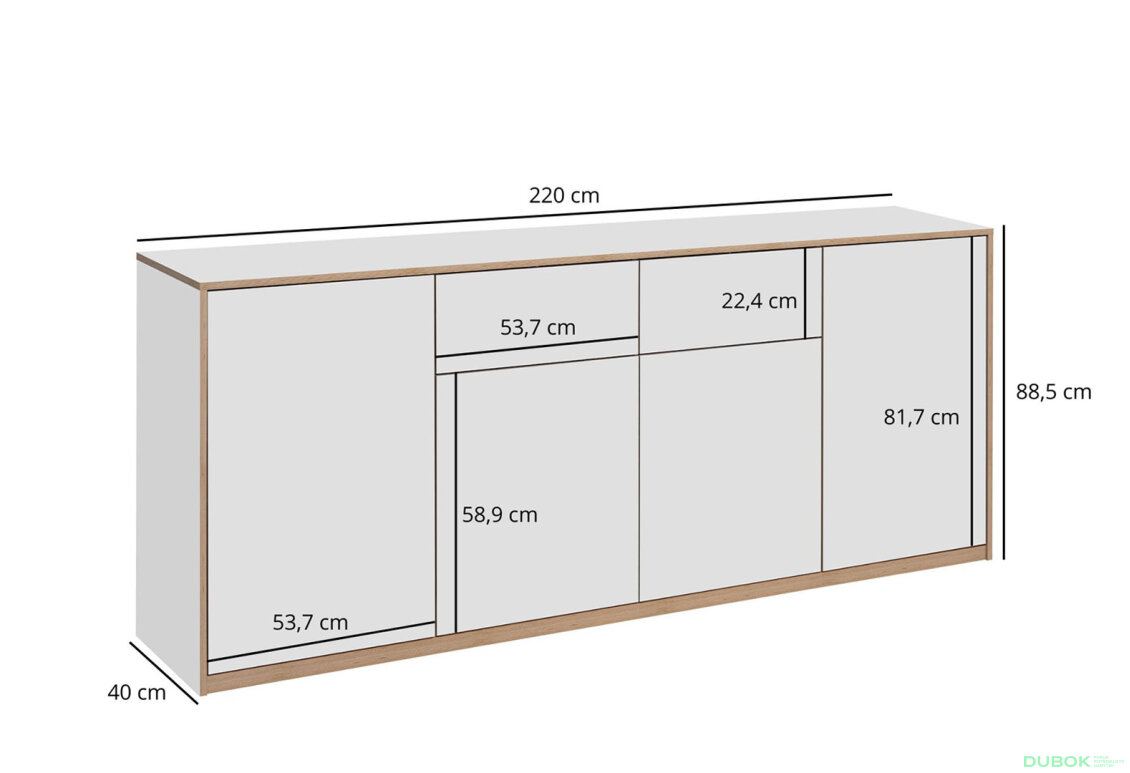 Obrázek 5 - Komoda 4d2s bílá Complex