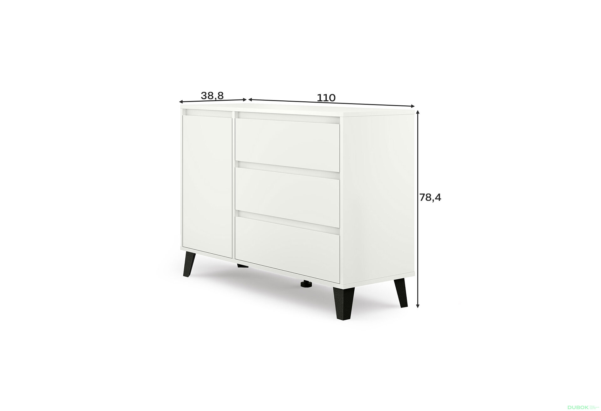 Obrázek 9 - Komoda Borg 1d3s bílá