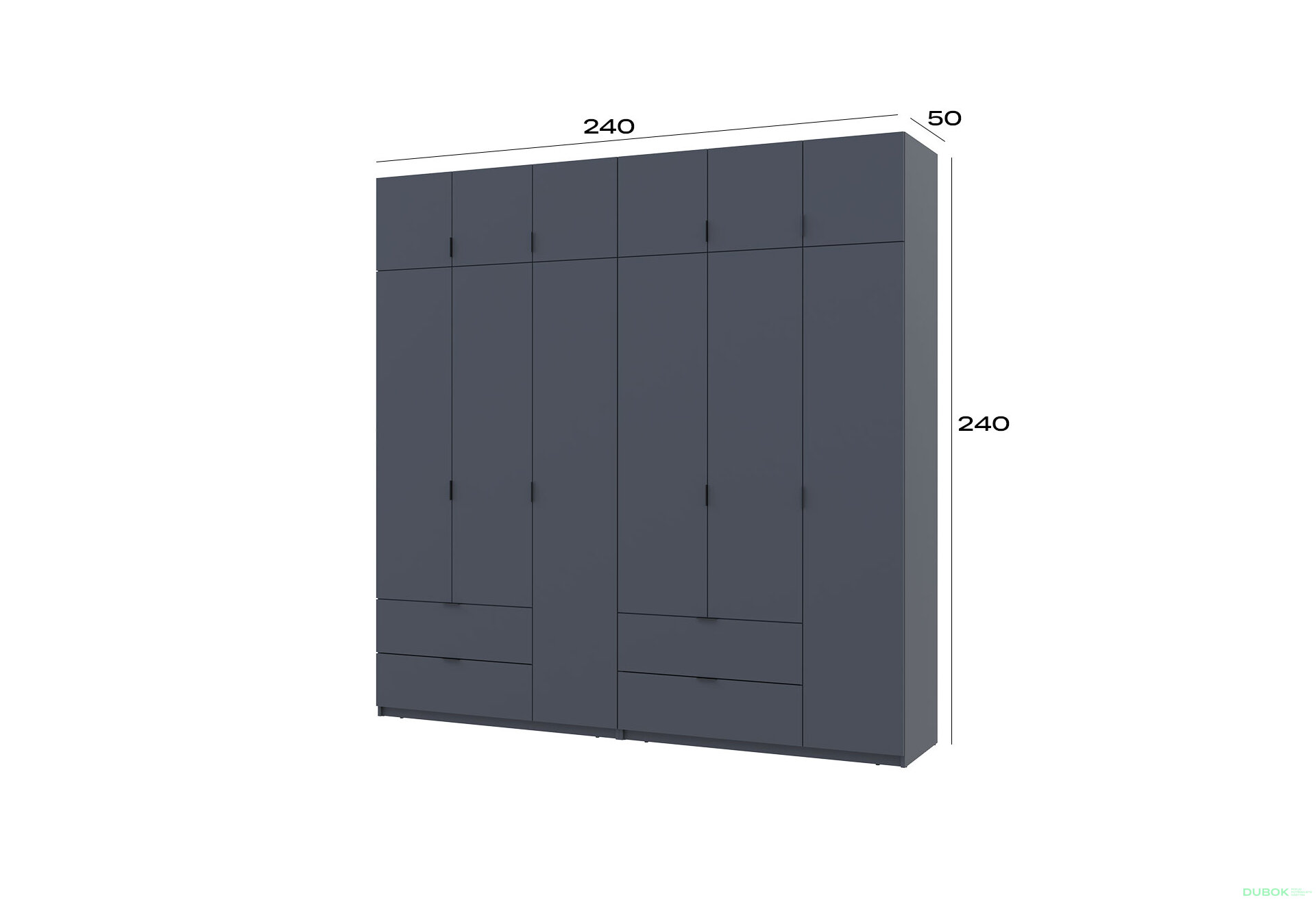 Obrázek 8 - Skříň Lukas 3+3 DT 240 grafit