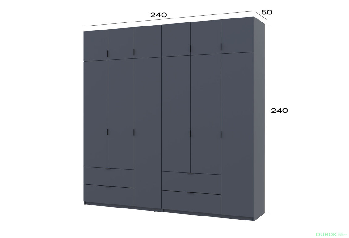 Obrázek 8 - Skříň Lukas 3+3 DT 240 grafit