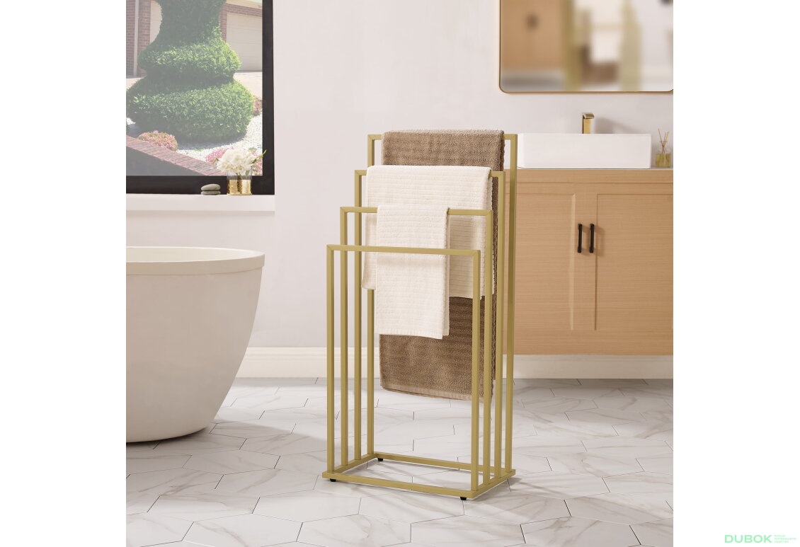 Obrázek 6 - Stojan na ručníky 4 příčky - zlatý