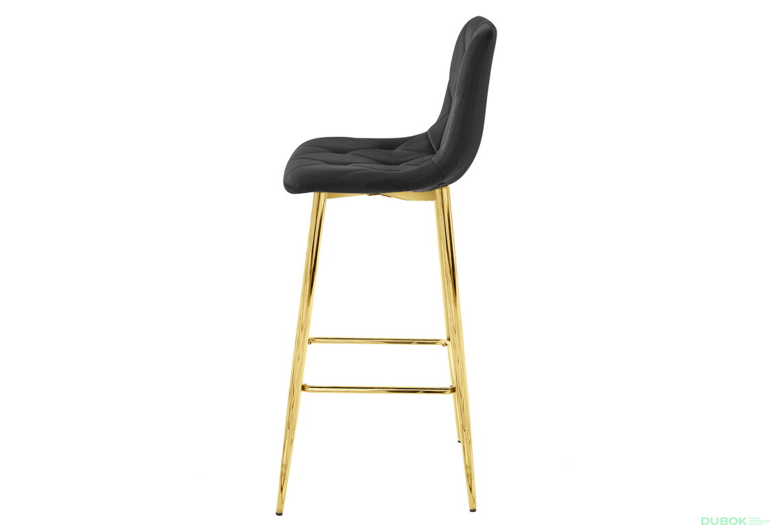 Obrázek 4 - Hoker NADO - samet černý / nohy ZLATÉ x 1