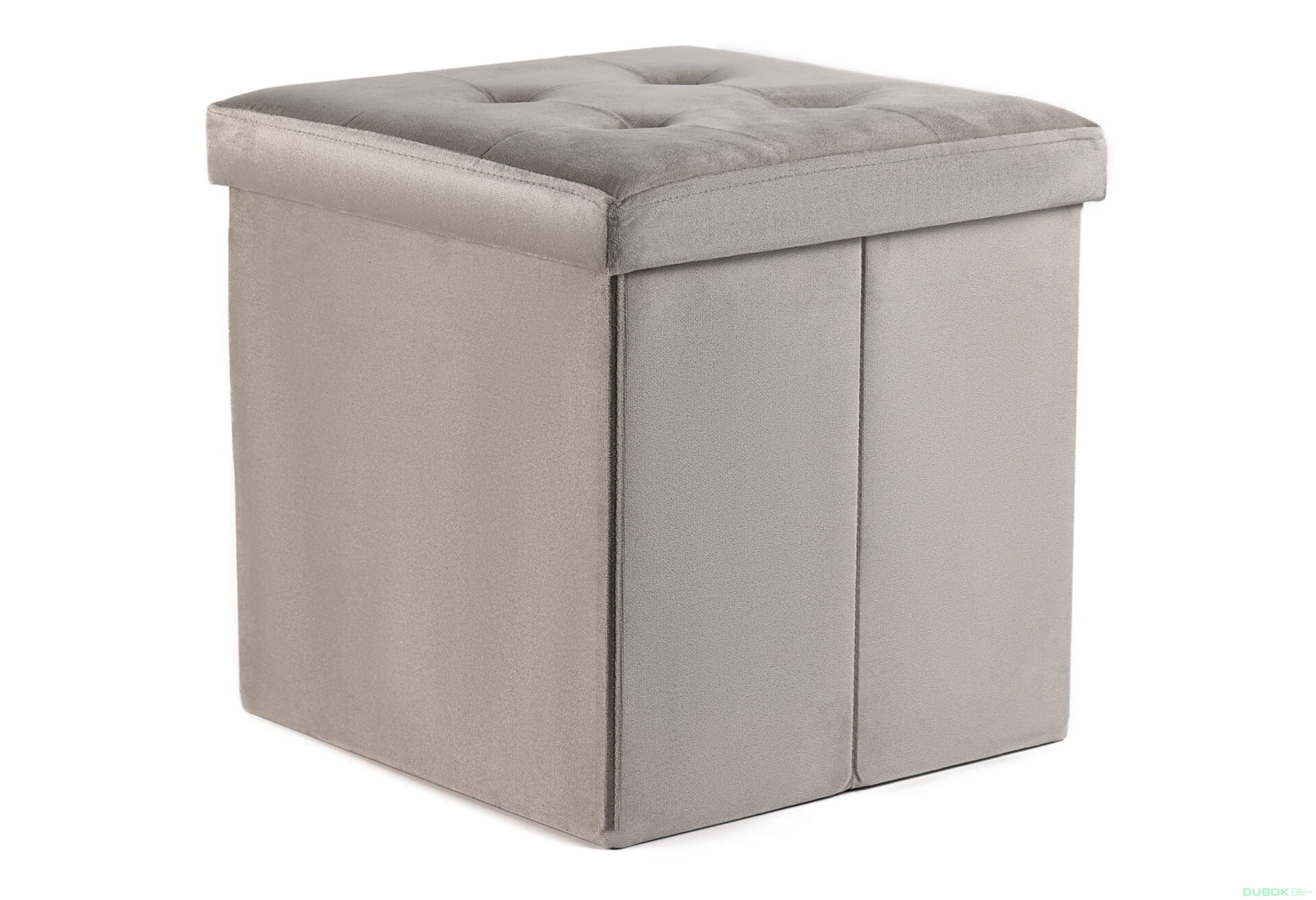 Obrázek 1 - Skládací puf L s knoflíky - 38x38x38 cm samet béžový
