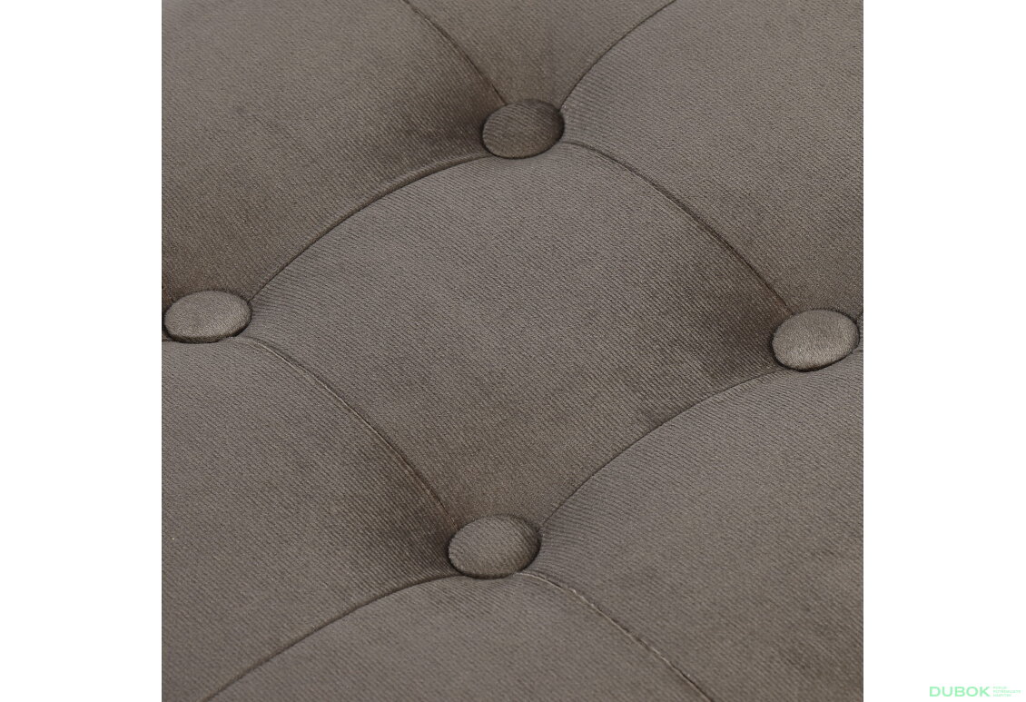 Obrázek 5 - Skládací puf L s knoflíky - 38x38x38 cm samet hnědý