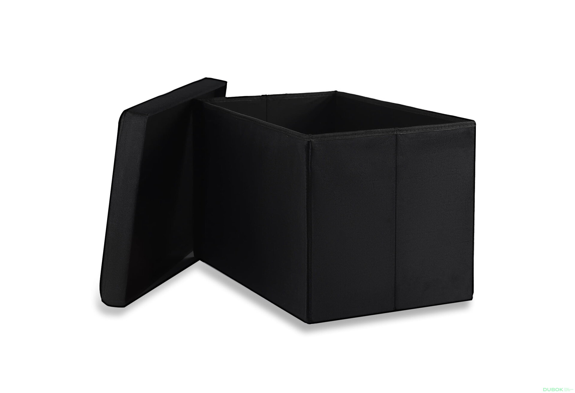 Obrázek 2 - Skládací pufa XL s knoflíky - 60x38x38 cm černý samet