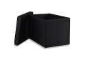 Obrázek 2 - Skládací pufa XL s knoflíky - 60x38x38 cm černý samet