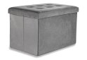 Obrázek 1 - Skládací puf XL s knoflíky - 60x38x38 cm šedý samet