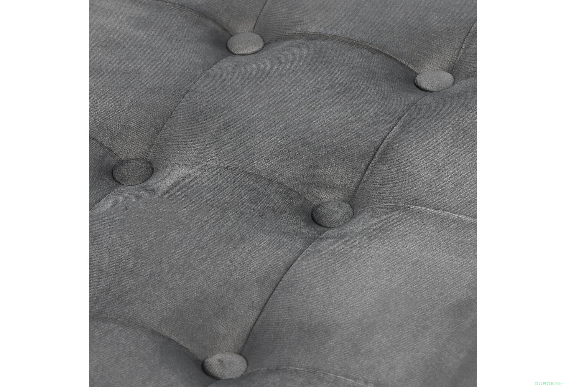 Obrázek 5 - Skládací puf XL s knoflíky - 60x38x38 cm šedý samet
