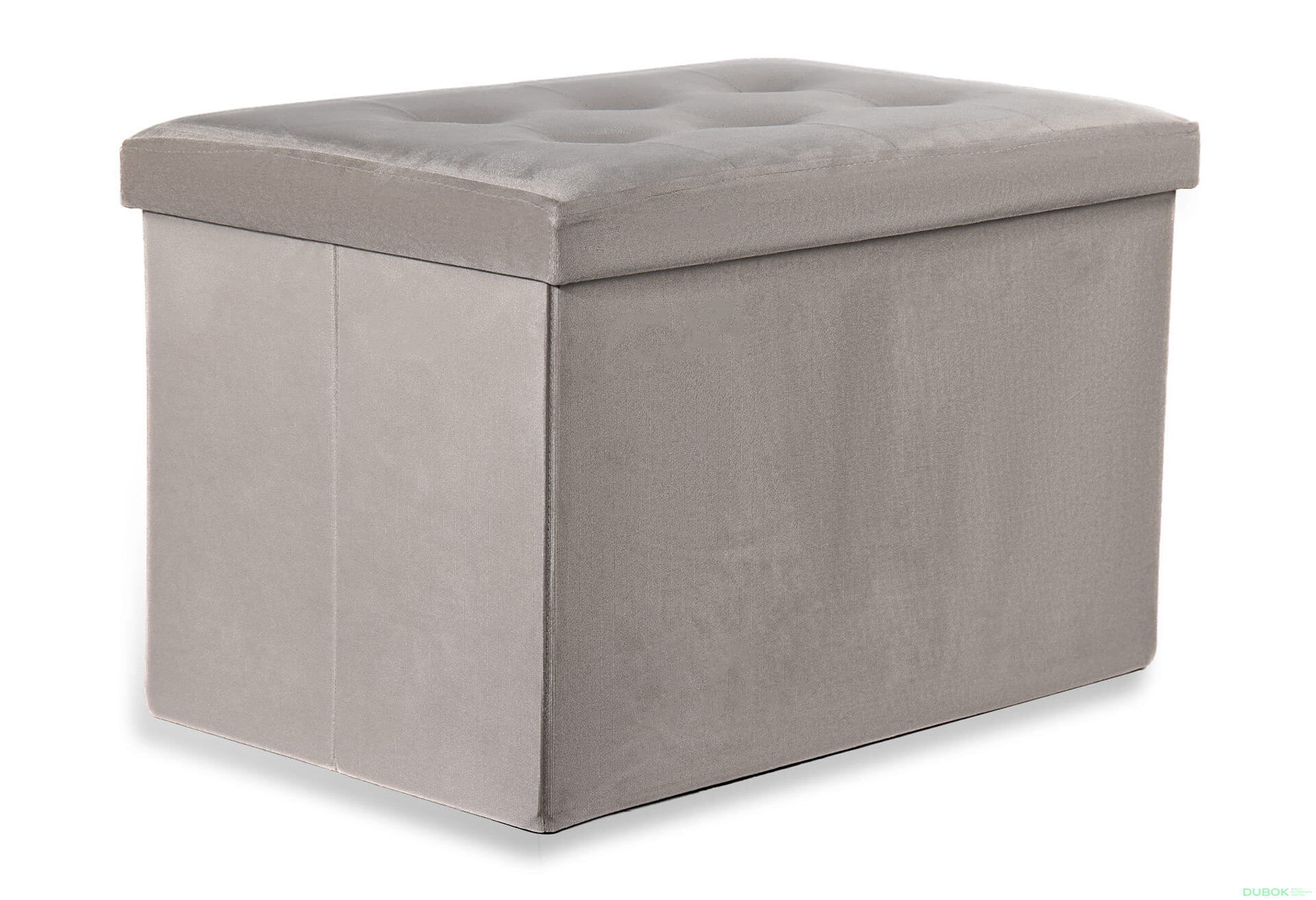 Obrázek 1 - Puf skládací XL s knoflíky - 60x38x38 cm samet béžový