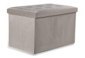 Obrázek 1 - Puf skládací XL s knoflíky - 60x38x38 cm samet béžový