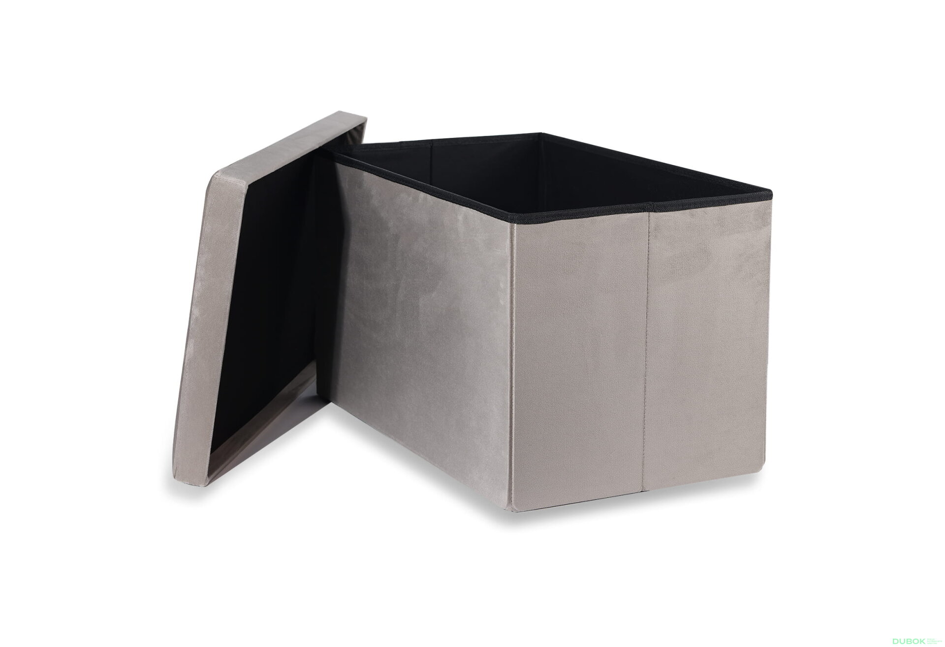 Obrázek 2 - Puf skládací XL s knoflíky - 60x38x38 cm samet béžový
