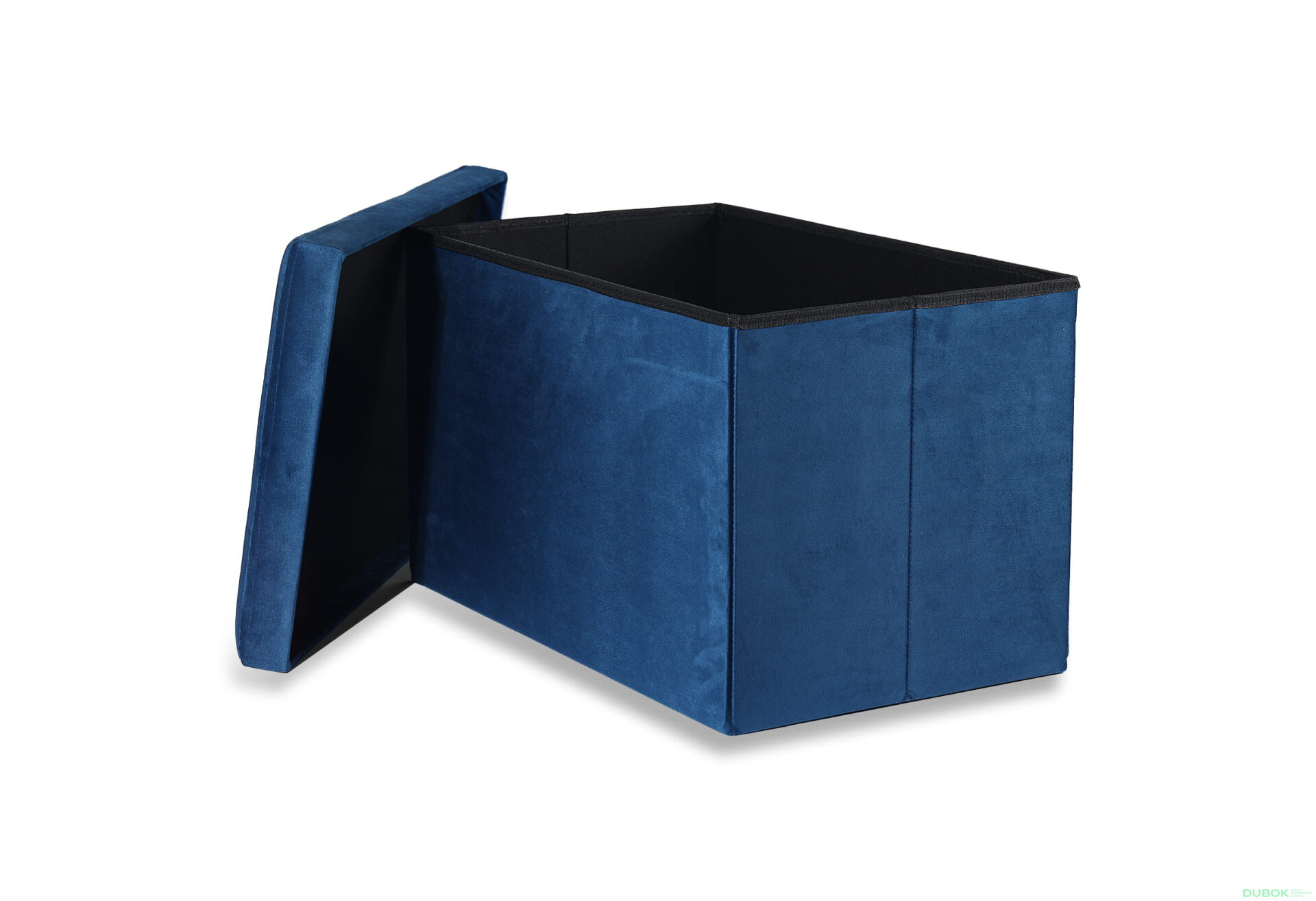 Obrázek 2 - Skládací puf XL s knoflíky - 60x38x38 cm samet modrý