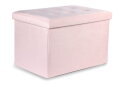 Obrázek 1 - Puf skládací XL s knoflíky - 60x38x38 cm samet růžový