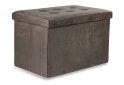 Obrázek 1 - Puf skládací XL s knoflíky - 60x38x38 cm samet hnědý