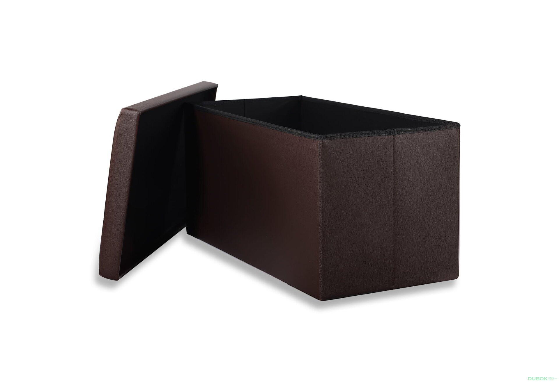 Obrázek 2 - Puf skládací XXL s knoflíky - 80x40x40 cm ekokůže hnědá