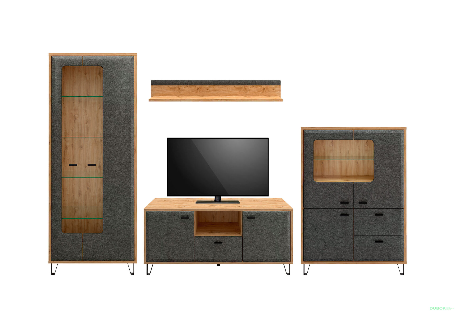 Obrázek 1 - Obývací sestava 3.2 m Grace dub navarra / grafit
